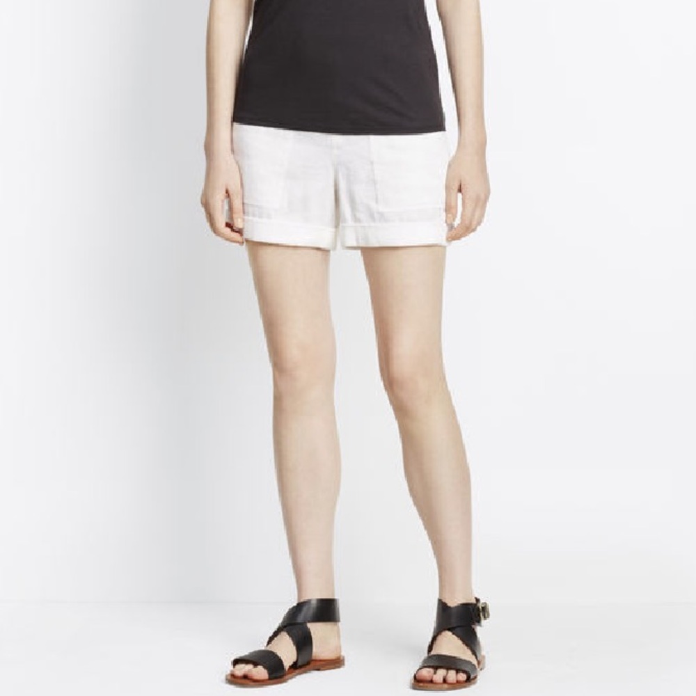 Vince Linen Patch Pocket Shorts 12 NWT